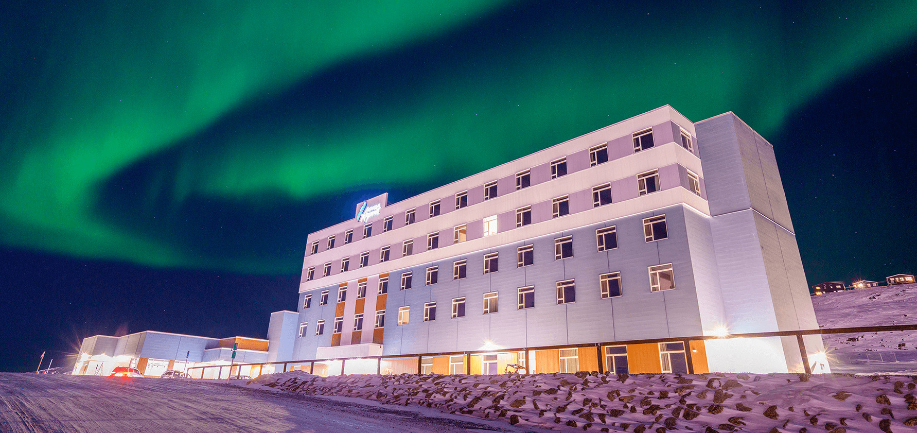 Outside view of the new Aqsarniit Hotel in Iqaluit, Nunavut.