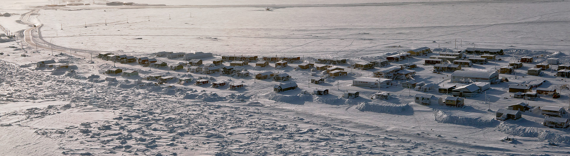 Snowy Sanirajak, Nunavut, from above