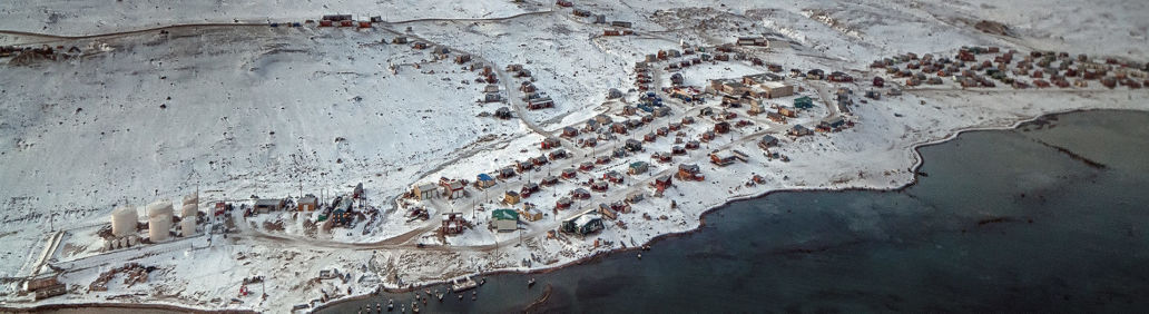 Clyde River in Nunavut. Photograph taken from above.